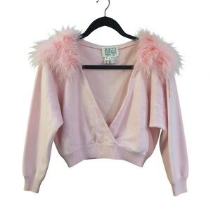 Mary Parque Pink Cropped Sweater Made in Italy